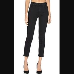 Mother the looker crop not guilty black denim jeans 24